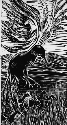 Battle for Crow Peak Block Print